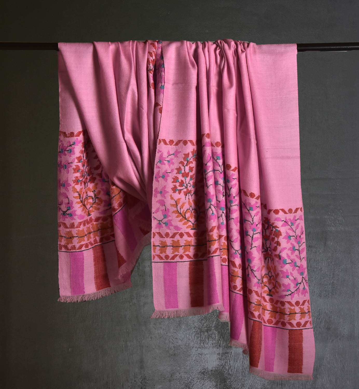 Blush Reverie | Kani Pashmina Shawl - Image 2