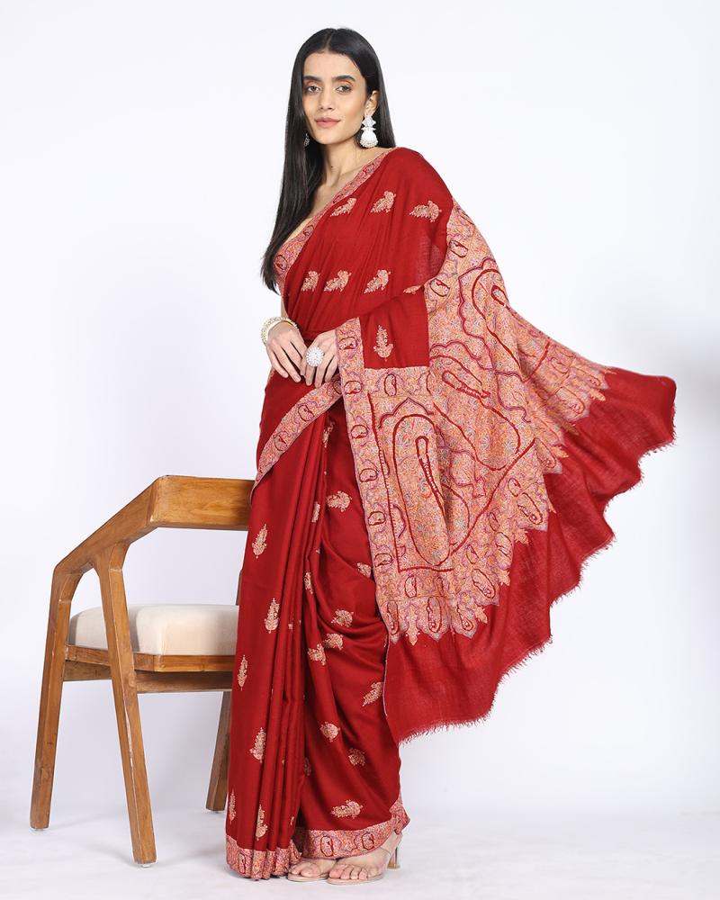 Pashmina Saree with Embroidery